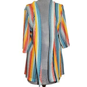 Sheer Open Front Short Sleeve Blouse Size Large